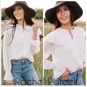 NWT Rachel Parcell Ruffle Yoke Blouse